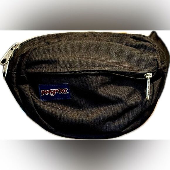 JANSPORT Fifth Avenue Black Nylon Small Fanny Pack Belt Bag 2.5"x12.5"x4" NEW - Picture 2 of 4